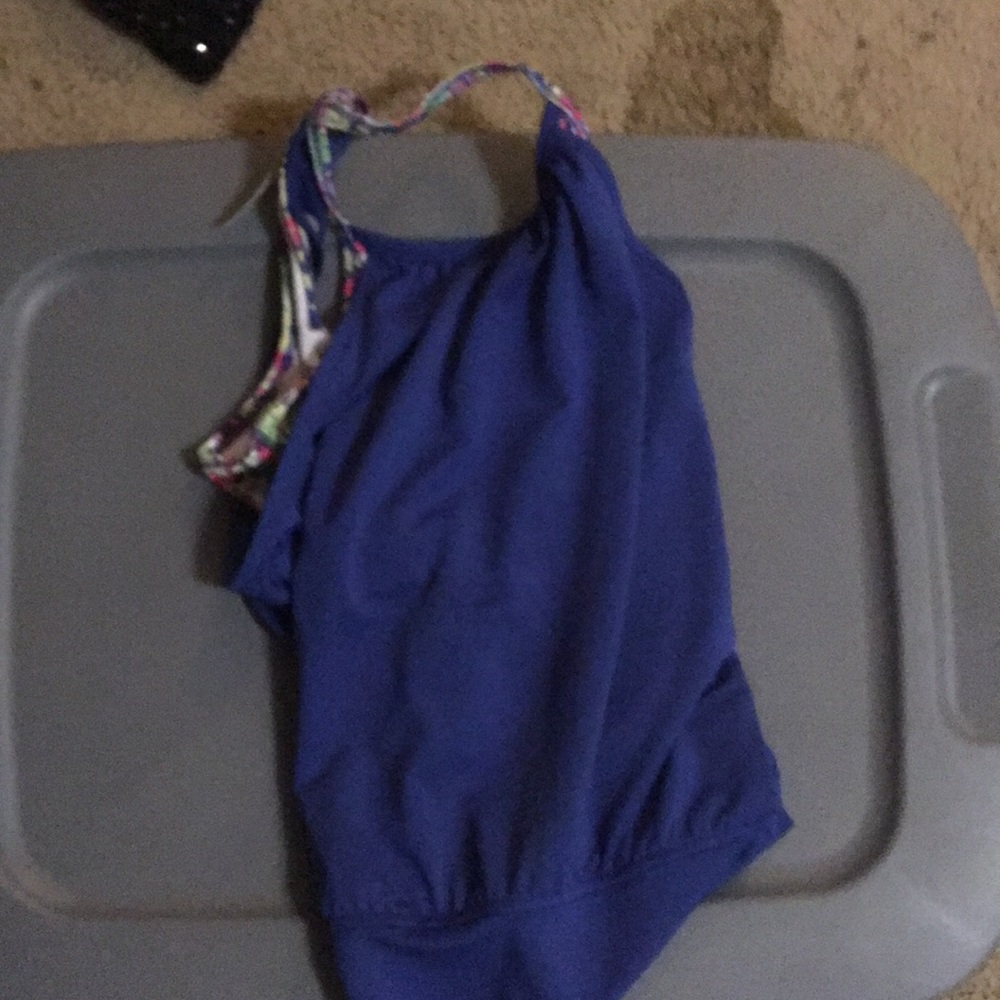 A blue navy shirt with spaghetti strings